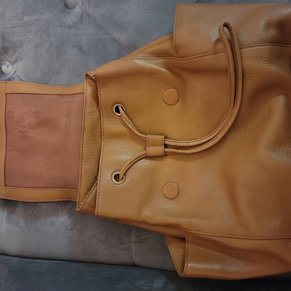 Tory Birch Camel leather back pack. - Picture 7 of 12